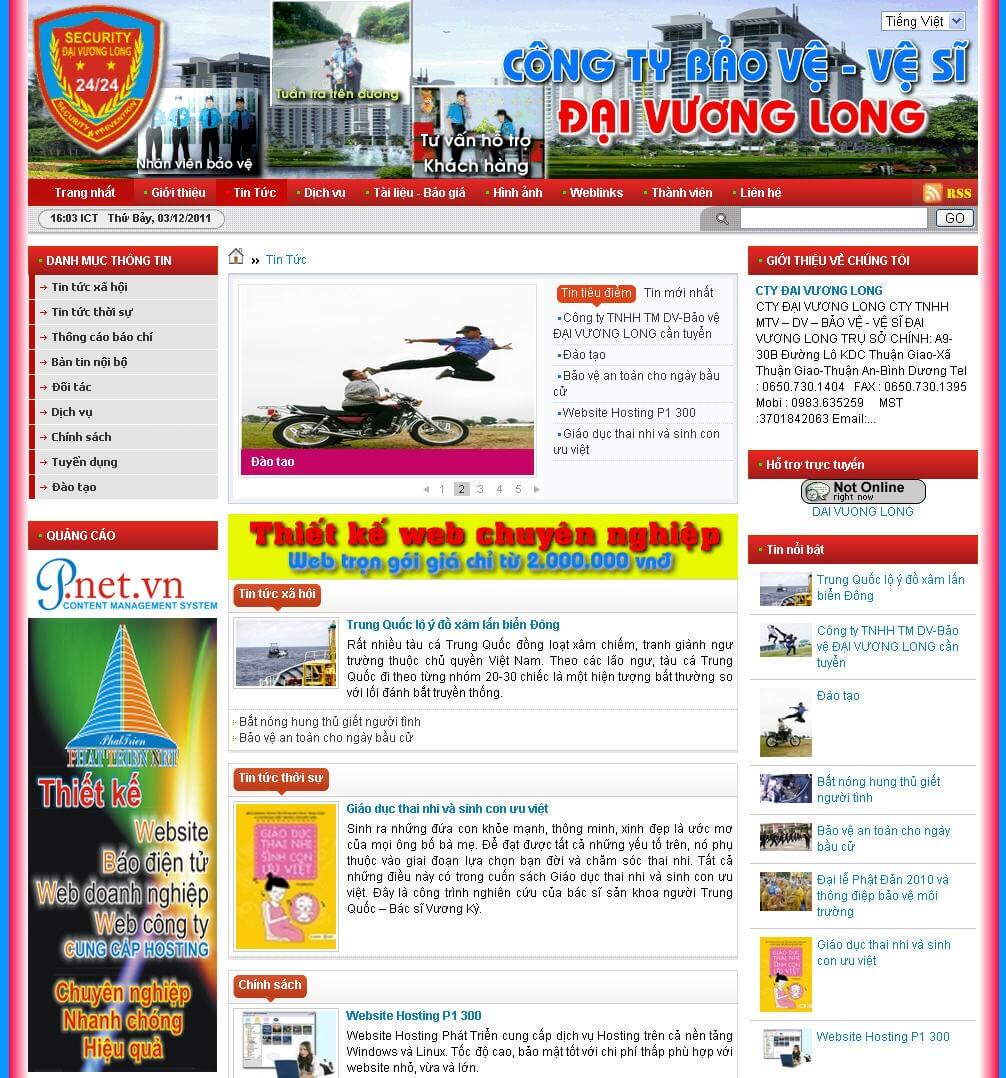 Theme web công ty baovevesi.com