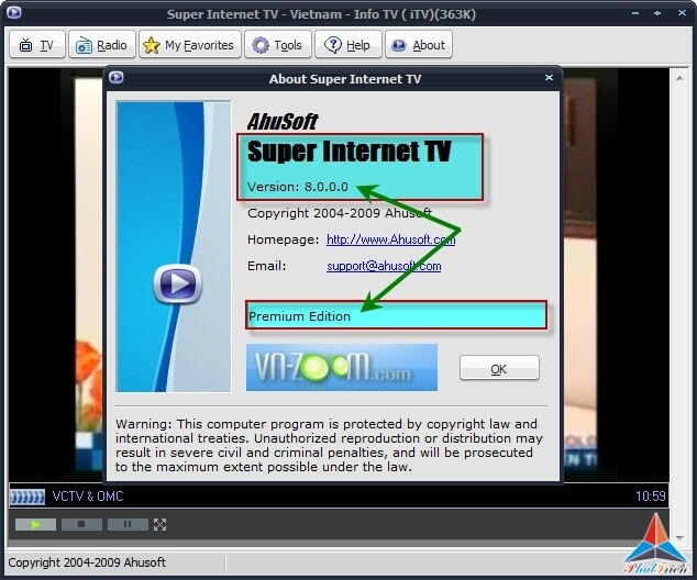 Super Internet TV Premium Edition 8.1 - Phần mềm xem TV trên Internet